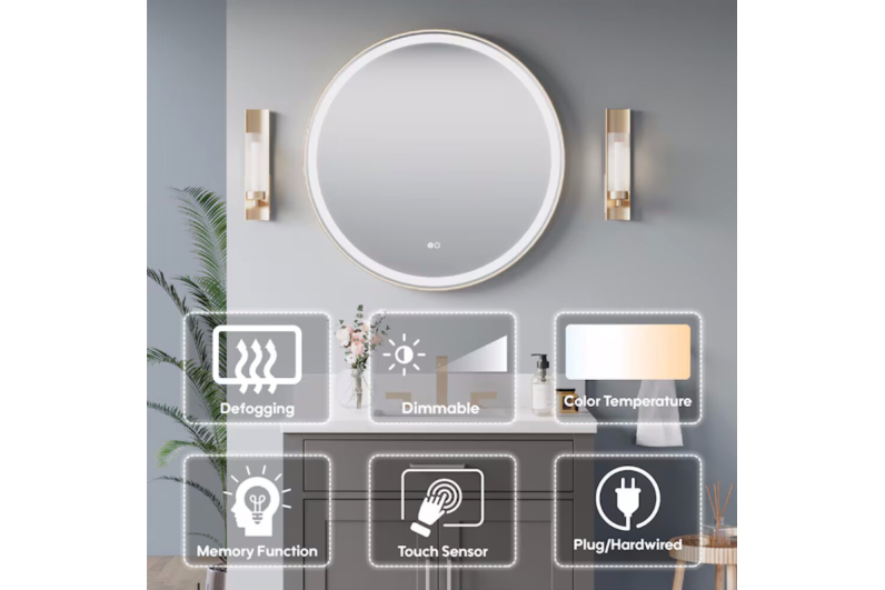 Spiegel mit LED 60CM O-FRAME-MIRROR-1110-ALU 2 Spiegel mit LED 60CM O-FRAME-MIRROR-1110-ALU 2