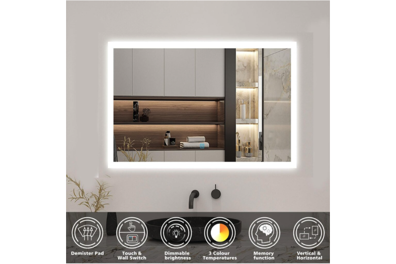 Espelho com LED 100x70CM H-MIRROR-1105 1 Espelho com LED 100x70CM H-MIRROR-1105 1