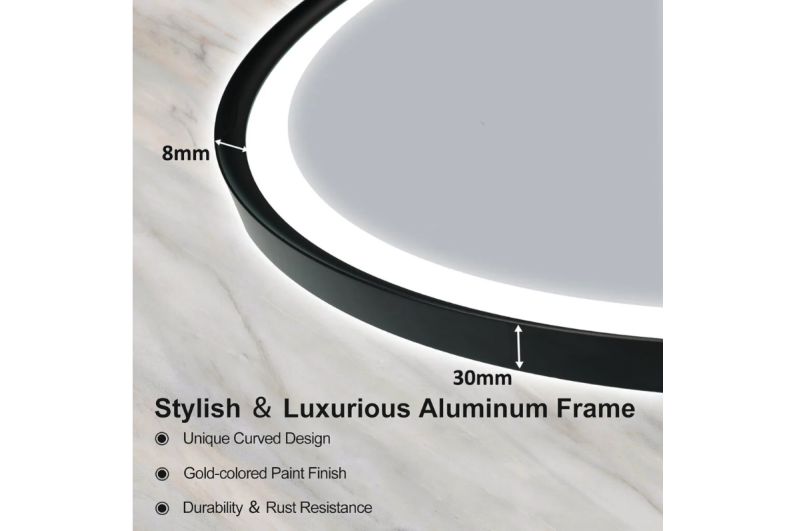 Peili LED:llä 60CM O-FRAME-MIRROR-1110 BLACK 5 Peili LED:llä 60CM O-FRAME-MIRROR-1110 BLACK 5