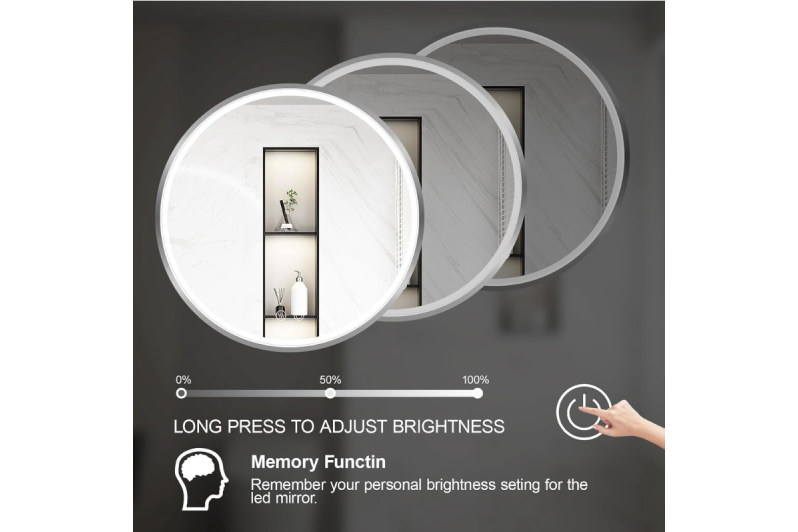 Spiegel mit LED 60CM O-FRAME-MIRROR-1110-ALU 3