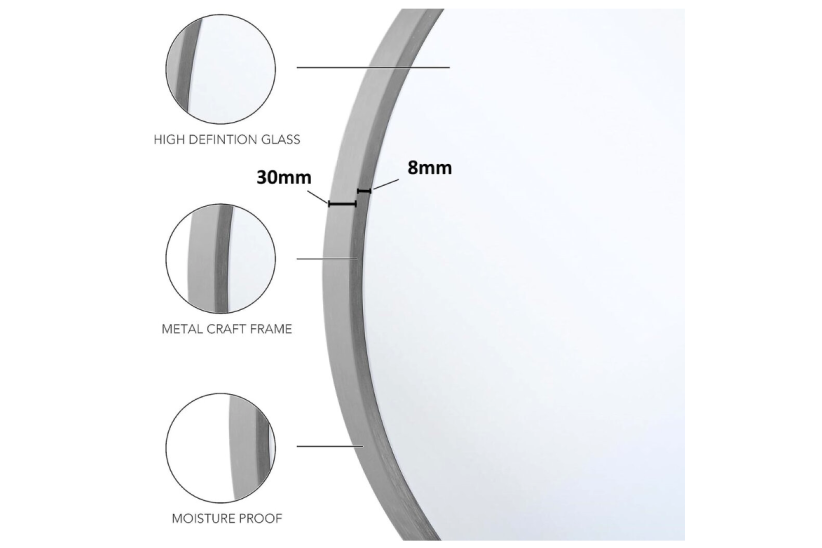 Spiegel mit LED 60CM O-FRAME-MIRROR-1110-ALU 6 Spiegel mit LED 60CM O-FRAME-MIRROR-1110-ALU 6