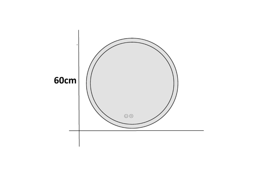 Spiegel mit LED 60CM O-FRAME-MIRROR-1110-ALU 5