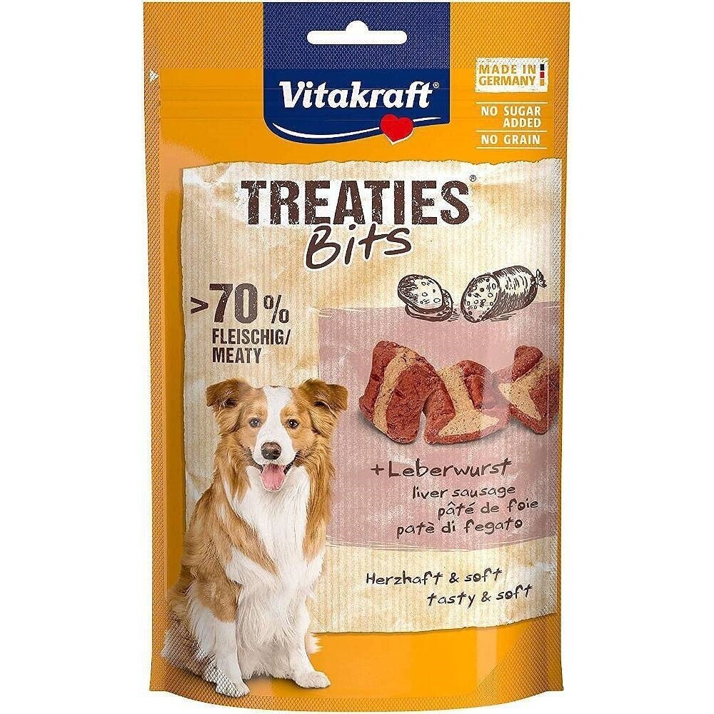VITAKRAFT „Treaties Bits“ su kepenėlėmis – šunų skanėstas – 120 g VITAKRAFT „Treaties Bits“ su kepenėlėmis – šunų skanėstas – 120 g