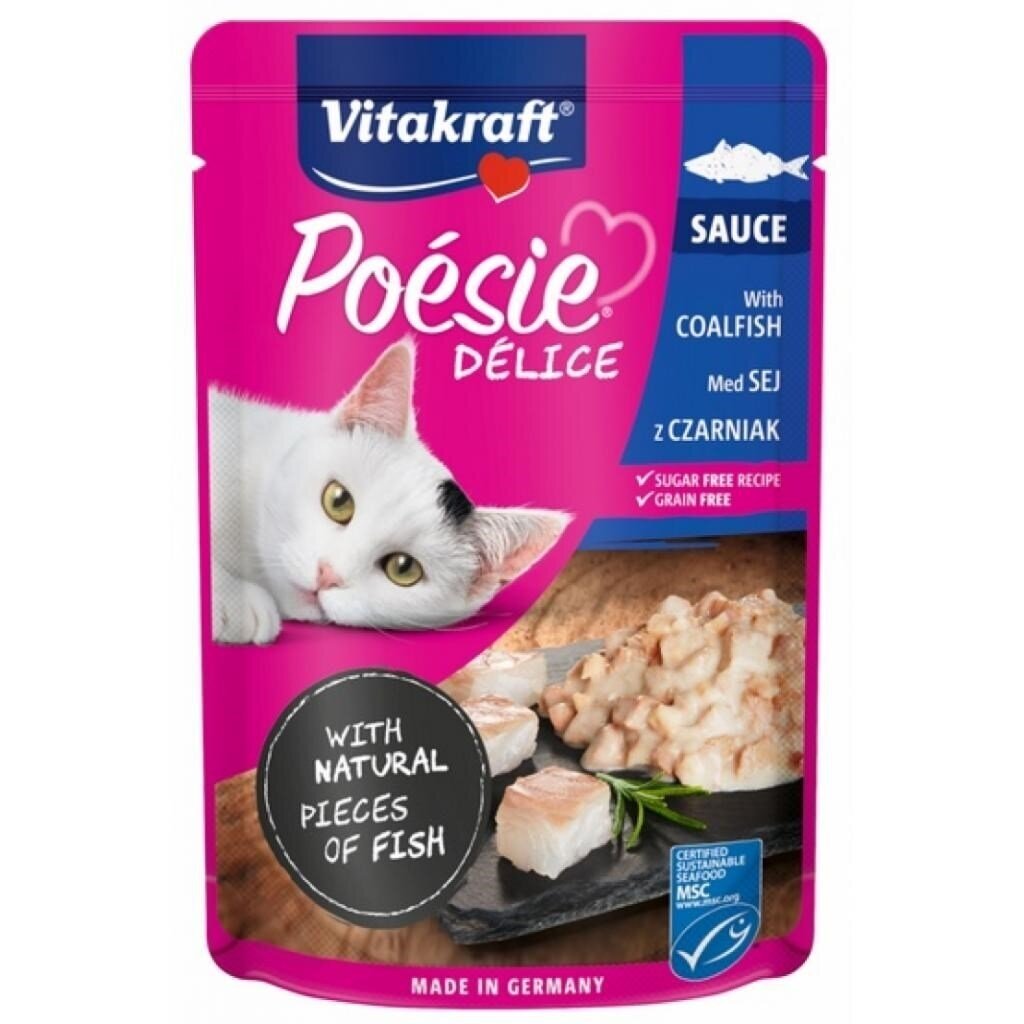VITAKRAFT Poesie Delice juodųjų žuvelių šlapias kačių ėdalas, 85 g VITAKRAFT Poesie Delice juodųjų žuvelių šlapias kačių ėdalas, 85 g