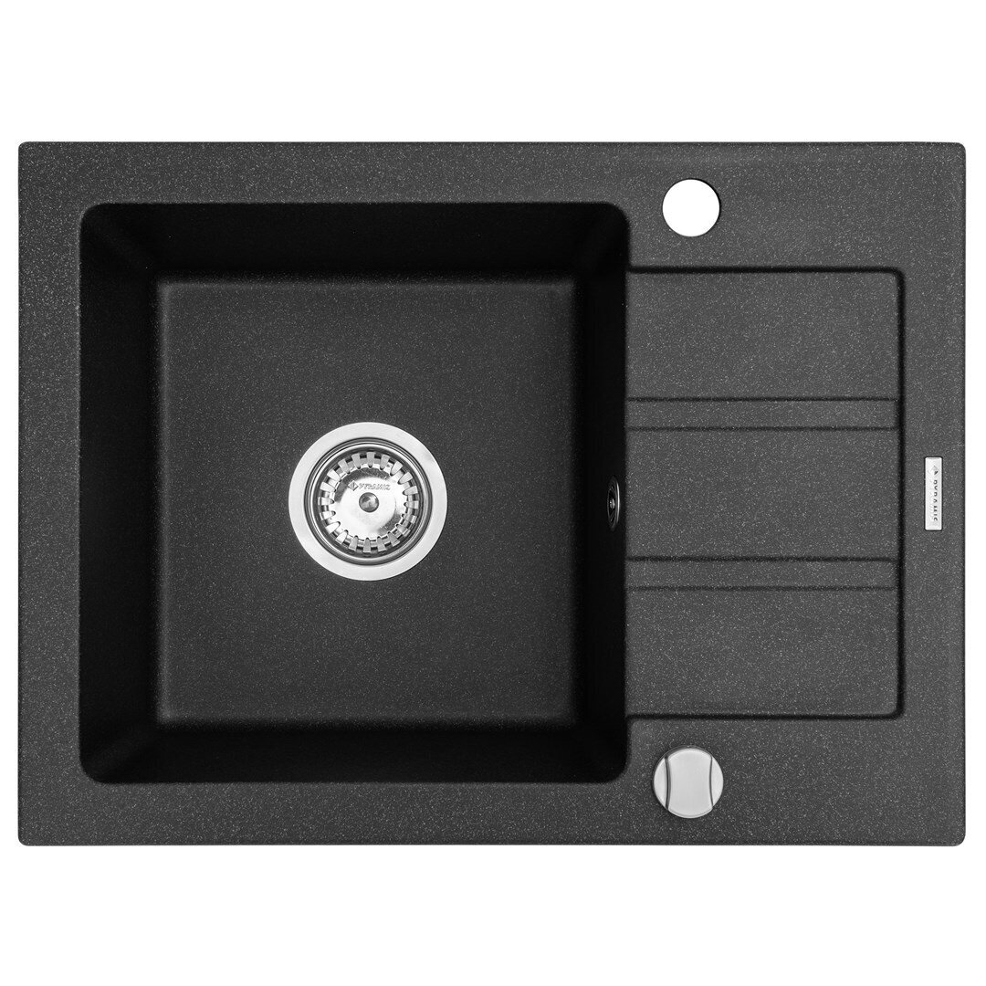 Virtuvinė plautuvė MAIDSINKS Promo 62x44 1B 1D, juoda Virtuvinė plautuvė MAIDSINKS Promo 62x44 1B 1D, juoda