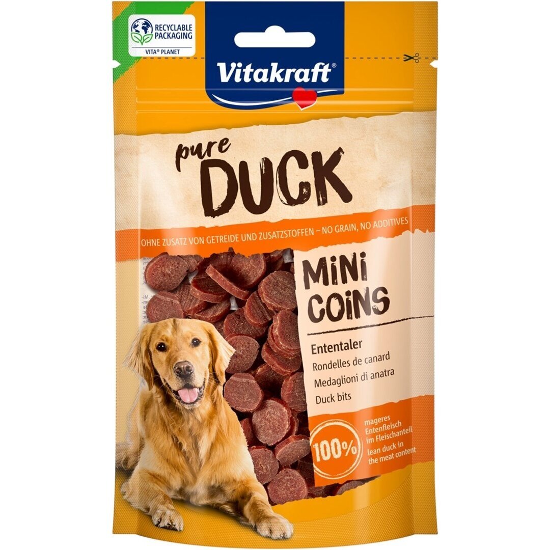 VITAKRAFT Anties Mini monetos - šunų skanėstas - 80 g VITAKRAFT Anties Mini monetos - šunų skanėstas - 80 g