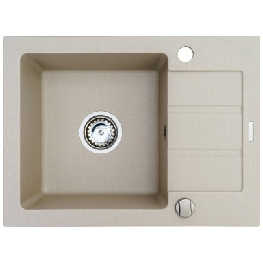 Vienos dubenėlio plautuvė su nusausinimo zona Maidsinks Promo 62x44 1B 1D E070053701, smėlio spalvos