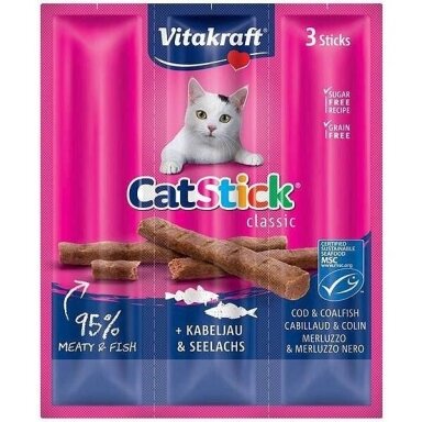 VITAKRAFT CatStick Classic menkių ir saidos skanėstai katėms - 18 g