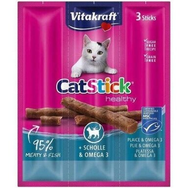 VITAKRAFT CatStick Mini su plekšne ir Omega-3 - kačių skanėstai - 3 vnt.