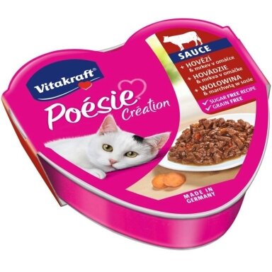 VITAKRAFT POESIE CREATION SOS jautienos/morkų – šlapias kačių ėdalas – 85 g