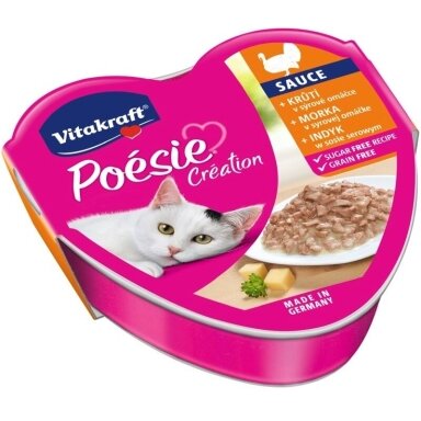 VITAKRAFT POESIE CREATION SOS šlapias kačių ėdalas su kalakutiena ir sūriu, 85 g