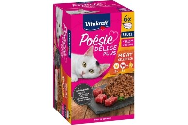 VITAKRAFT POESIE DELICE PLUS kana ja naudanliha – märkäruoka kissoille, 6 x 85 g VITAKRAFT POESIE DELICE PLUS kana ja naudanliha – märkäruoka kissoille, 6 x 85 g