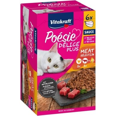 VITAKRAFT POESIE DELICE PLUS Chicken and Beef – wet food for cats, 6 x 85 g VITAKRAFT POESIE DELICE PLUS Chicken and Beef – wet food for cats, 6 x 85 g