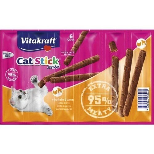 Vitakraft Cat Stick sausas kačių ėdalas su ėriena ir kalakutiena, 36 g Vitakraft Cat Stick sausas kačių ėdalas su ėriena ir kalakutiena, 36 g