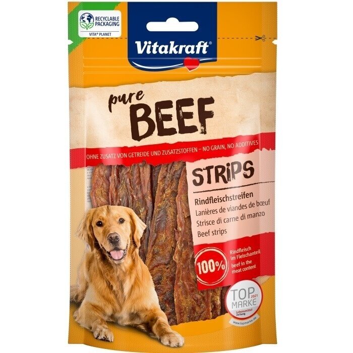 VITAKRAFT grynos jautienos juostelės - šunų skanėstas - 80 g