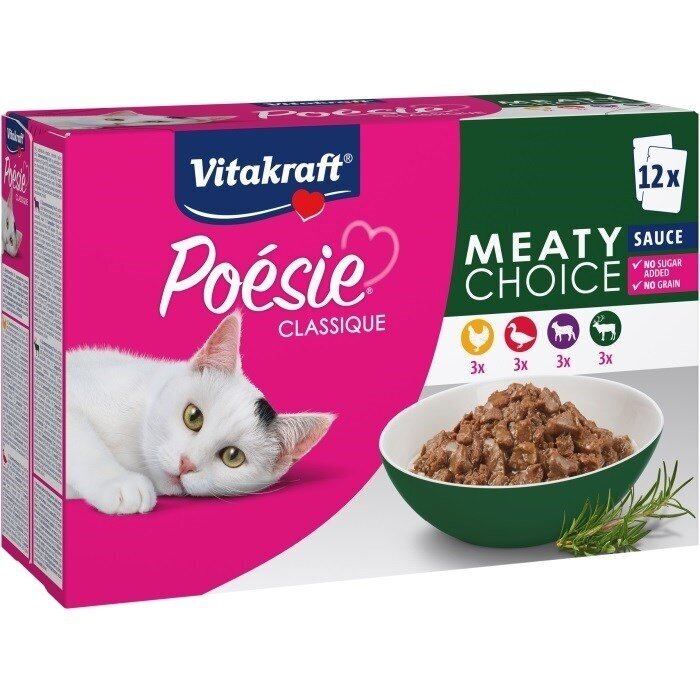 VITAKRAFT Poésie Classique Meaty choice – šlapias katės maistas, 12 x 85 g VITAKRAFT Poésie Classique Meaty choice – šlapias katės maistas, 12 x 85 g