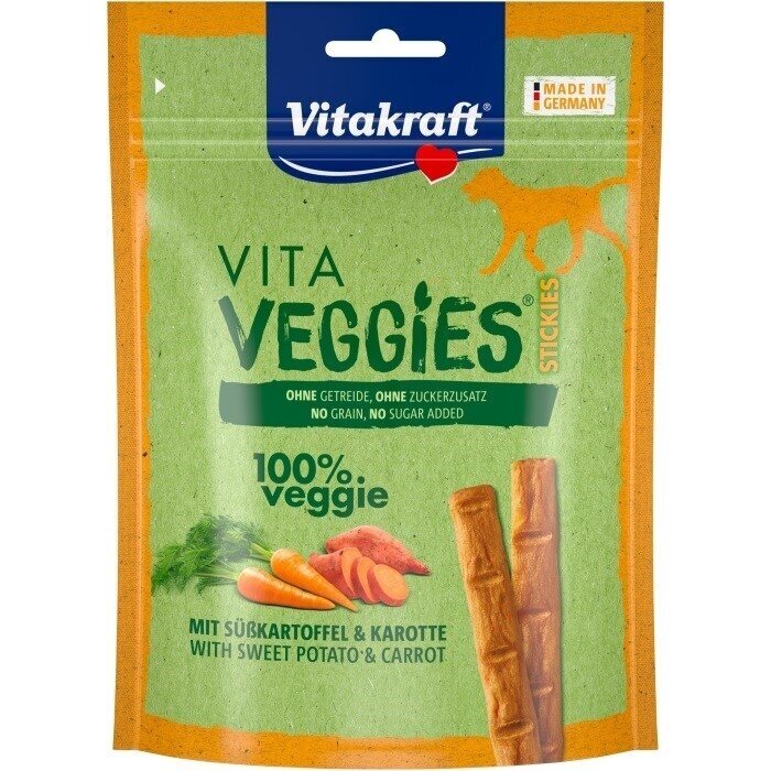 VITAKRAFT Vita Veggies Stickies morkų ir saldžiųjų bulvių skanėstas šunims - 80 g