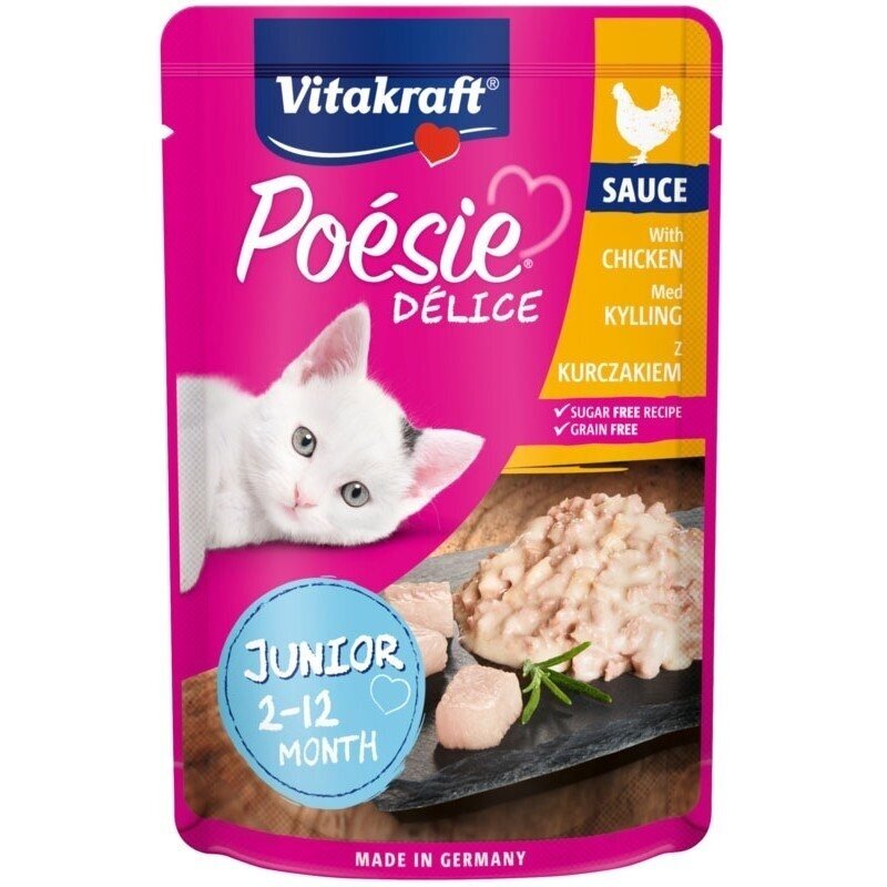 VITAKRAFT POESIE DELICE JUNIOR vištienos - šlapias kačių maistas - 85 g VITAKRAFT POESIE DELICE JUNIOR vištienos - šlapias kačių maistas - 85 g