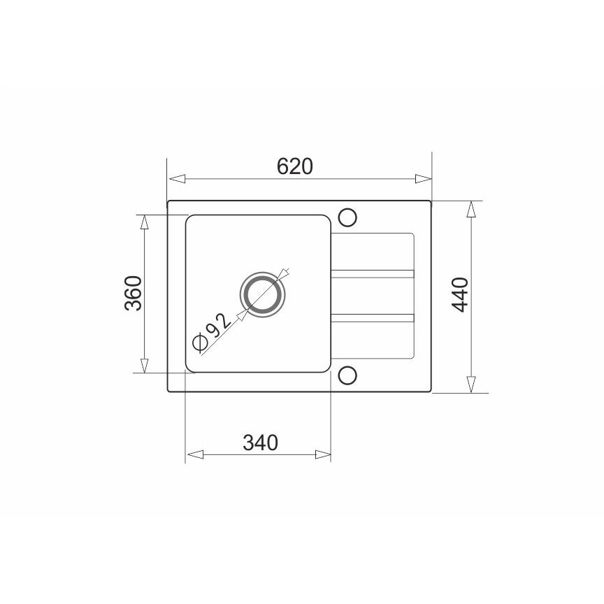Virtuvinė plautuvė MAIDSINKS Promo 62x44 1B 1D, juoda 1 Virtuvinė plautuvė MAIDSINKS Promo 62x44 1B 1D, juoda 1