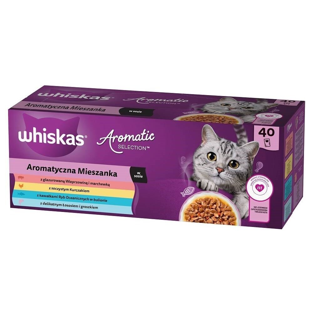 WHISKAS Aromatic selection Mix - šlapias kačių ėdalas - 40 x 85 g WHISKAS Aromatic selection Mix - šlapias kačių ėdalas - 40 x 85 g