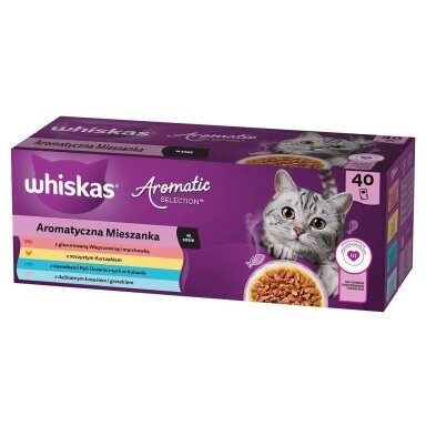 WHISKAS Aromatic selection Mix - šlapias kačių ėdalas - 40 x 85 g