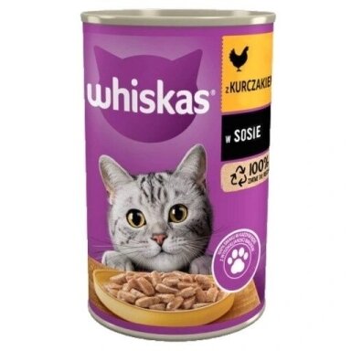 WHISKAS vištienos padaže - šlapias kačių ėdalas - 400 g