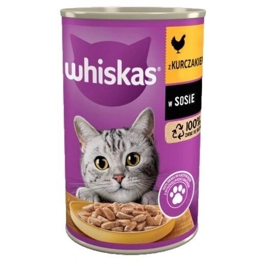WHISKAS vištienos padaže - šlapias kačių ėdalas - 400 g