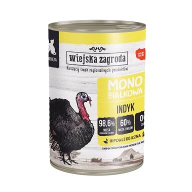 WIEJSKA ZAGRODA Monoprotein kalakutiena - šlapias maistas kačiukams - 400g