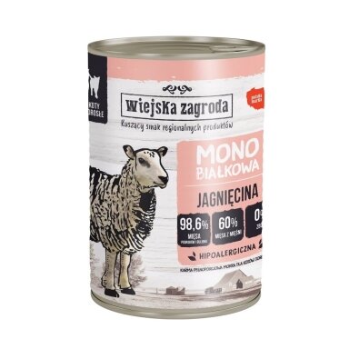 WIEJSKA ZAGRODA Monoprotein Lamb – šlapias kačių maistas, 400 g