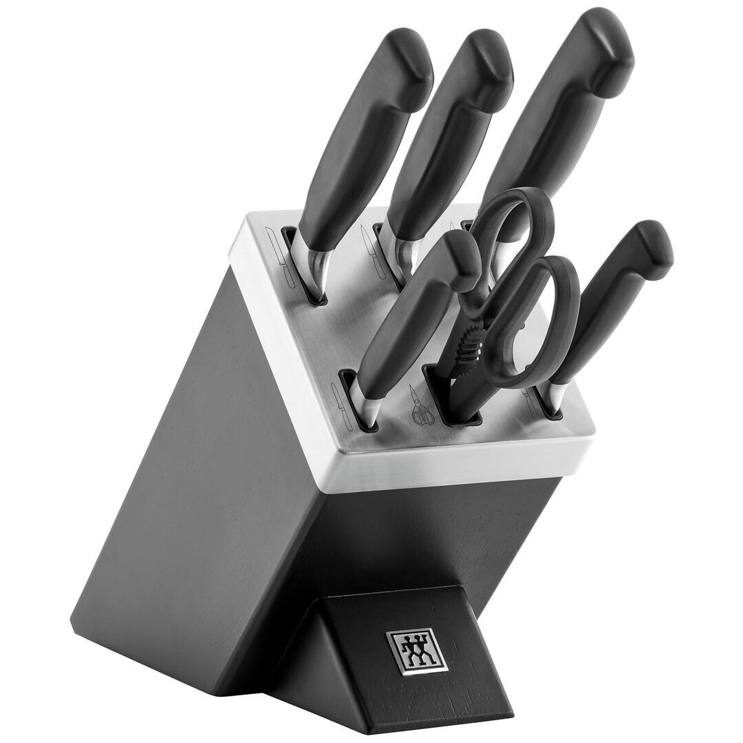 ZWILLING FOUR STAR 35145-007-0 virtuvinių peilių / stalo įrankių rinkinys, 7 vnt., juodas