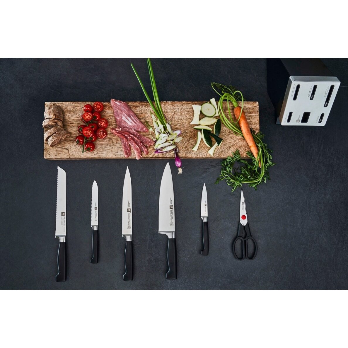 ZWILLING FOUR STAR 35145-007-0 virtuvinių peilių / stalo įrankių rinkinys, 7 vnt., juodas 6