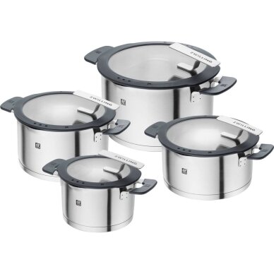 ZWILLING SIMPLIFY 66870-004-0 Puodų rinkinys, nerūdijantis plienas, 4 vnt., sidabro ir juodos spalvos ZWILLING SIMPLIFY 66870-004-0 Puodų rinkinys, nerūdijantis plienas, 4 vnt., sidabro ir juodos spalvos