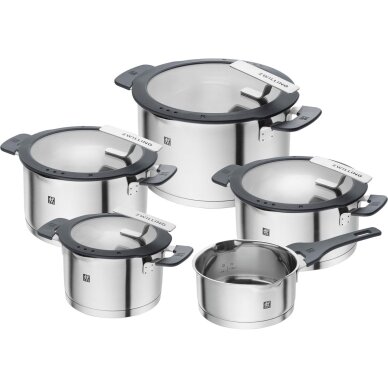 ZWILLING SIMPLIFY 66870-005-0 Puodų rinkinys, nerūdijantis plienas, 5 vnt., sidabro ir juodos spalvos ZWILLING SIMPLIFY 66870-005-0 Puodų rinkinys, nerūdijantis plienas, 5 vnt., sidabro ir juodos spalvos